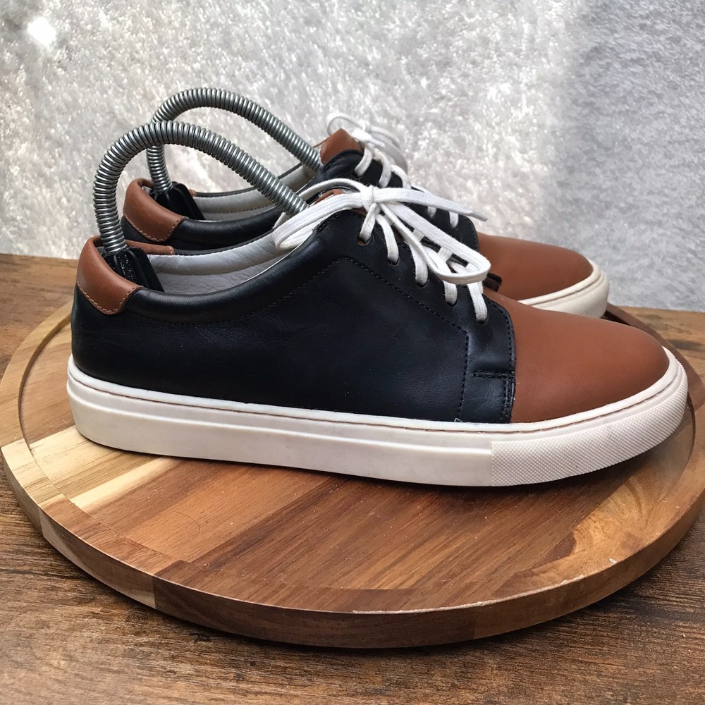 Peter Millar Oxford Sneakers Womens 8M Black/Brown Leather Tennis Shoes